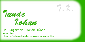 tunde kohan business card